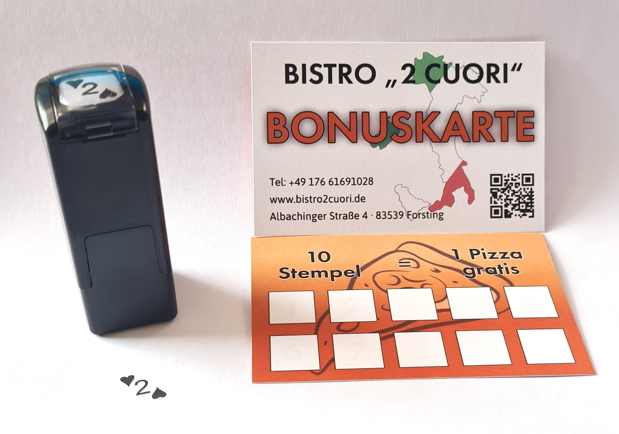 Bistro 2 Couri Bonuskarte + Stempel